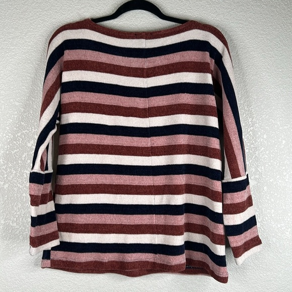 Chenault Chenille Super Soft Multi-Colored Stripe Sweater Size Medium - Picture 4 of 6